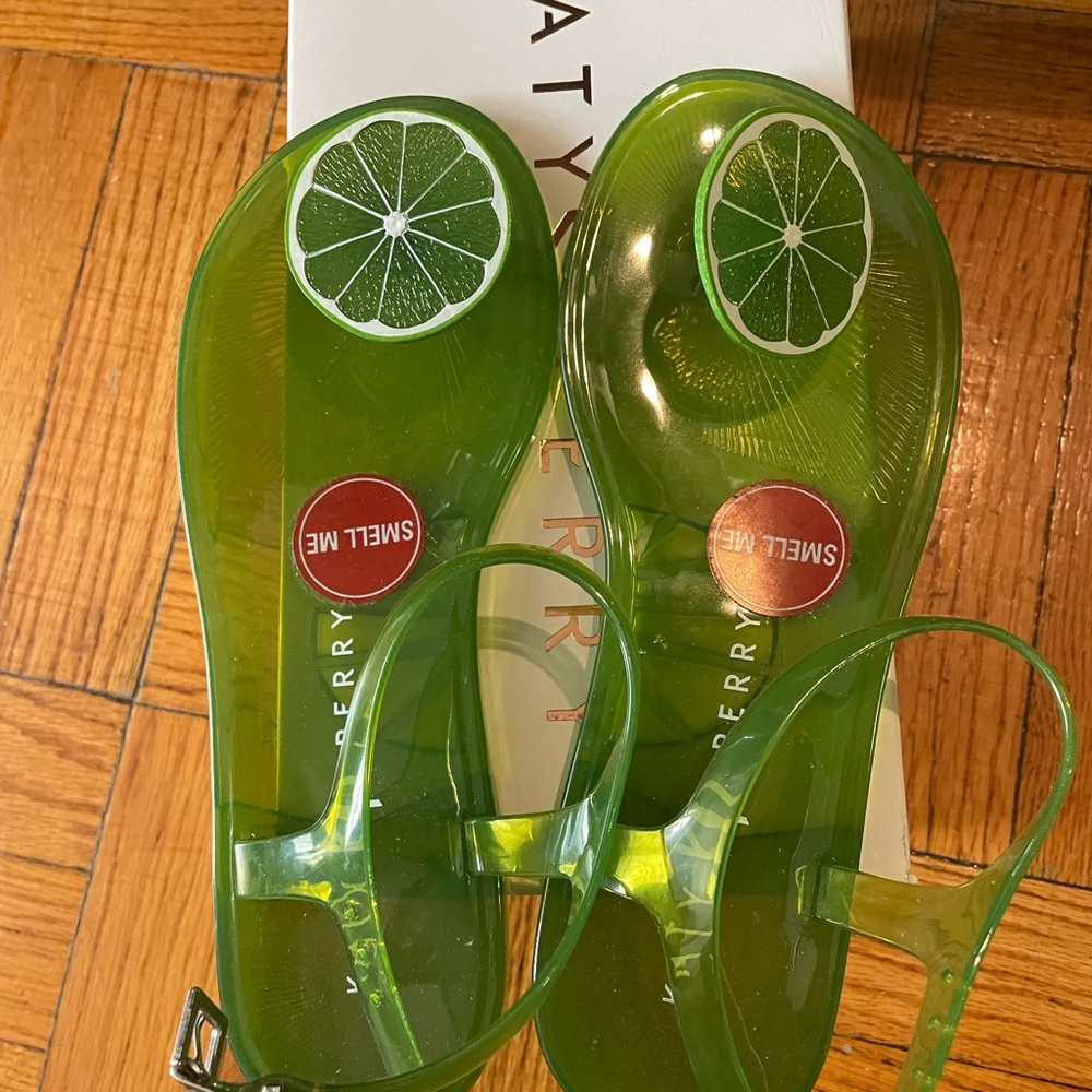 Brand new Katy Perry lime jelly sandals.